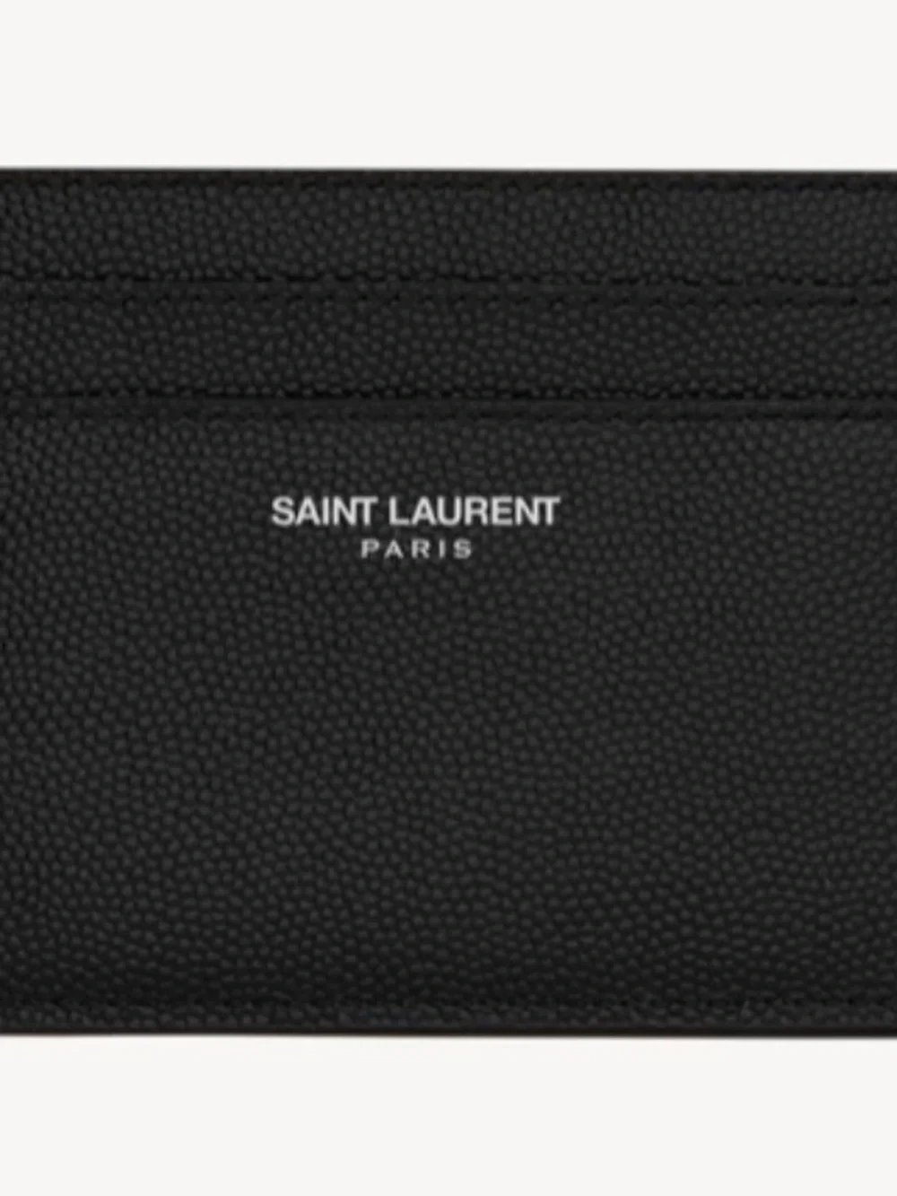 Saint Laurent Black Textured Leather Slim Card Sleeve